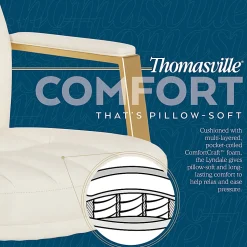 Thomasville Lyndale Ergonomic Faux Leather Mid-Back Office Chair, Cream