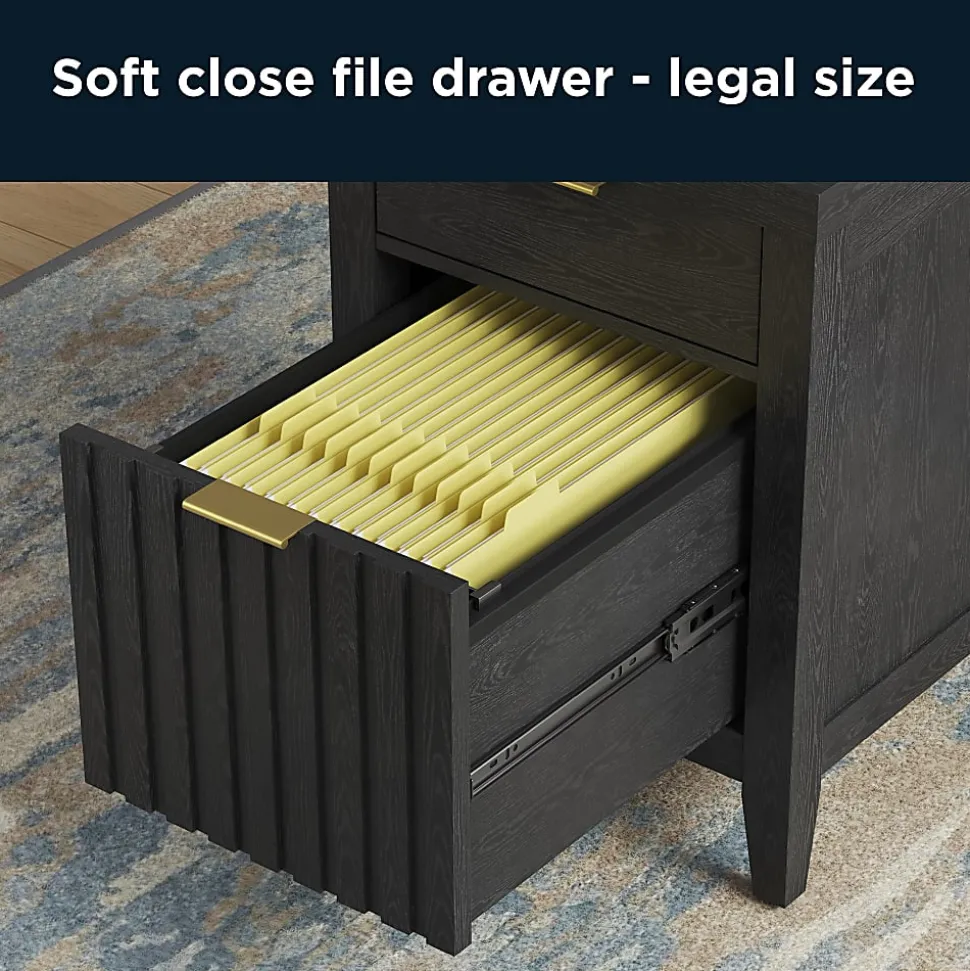 Thomasville® Rivington 20-3/4"D Vertical 2-Drawer File Cabinet, Raven Black