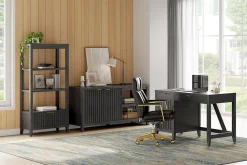Thomasville Rivington 48"W Single Pedestal Writing Desk, Raven Black