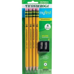 Ticonderoga® Beginner Pencils, Presharpened, #2 Lead, Medium Soft, Pack of 4