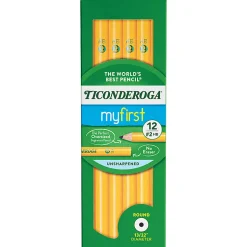 Ticonderoga® Beginners' Elementary Untipped Wood Pencils, HB Lead, Pack of 12