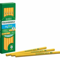 Ticonderoga® Beginners' Elementary Untipped Wood Pencils, HB Lead, Pack of 12