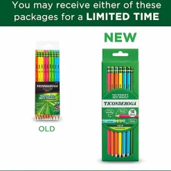 Ticonderoga Dixon Pencils, No 2, Soft, Assorted Neon, Pack Of 18 Pencils