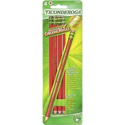 Ticonderoga® Erasable Checking Pencils, 2.6 mm, Red, Pack Of 4 Pencils