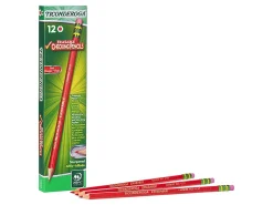 Ticonderoga® Erasable Checking Pencils, Presharpened, Carmine Red, Pack Of 12