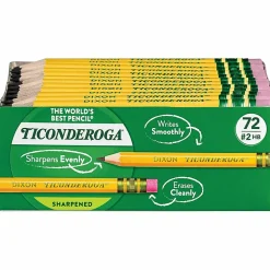 Ticonderoga® Golf Pencils With Erasers, Presharpened, #2 Lead, Pack of 72
