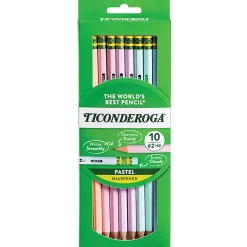 Ticonderoga® Pastel Pencils, #2 Soft, Assorted Colors, Pack Of 10 Pencils