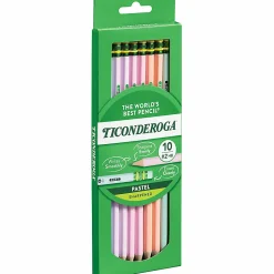 Ticonderoga® Pastel Pencils, #2 Soft, Assorted Colors, Pack Of 10 Pencils
