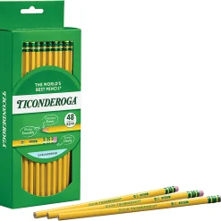 Ticonderoga Pencils, #2 Medium Soft Lead, Yellow Barrel, Box Of 48 Pencils
