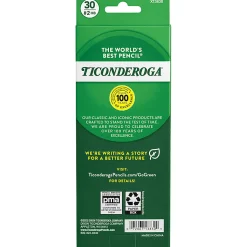 Ticonderoga® Pencils , Pre-Sharpened, #2 Soft Lead, Yellow Barrel, Box Of 30
