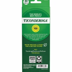 Ticonderoga® Pencils , Pre-Sharpened, #2 Soft Lead, Yellow Barrel, Box Of 30