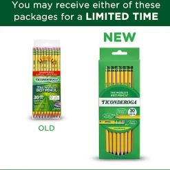 Ticonderoga® Pencils , Pre-Sharpened, #2 Soft Lead, Yellow Barrel, Box Of 30