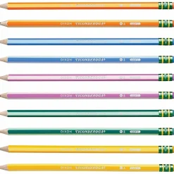 Ticonderoga® Striped Wood Pencils, #2 Soft Lead, Pre-sharpened, Assorted Colors, Pack Of 10