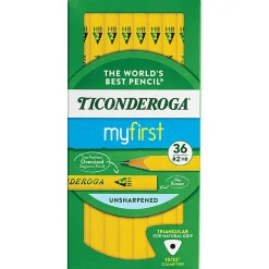 Ticonderoga® Tri-Write Beginners' Pencils, #2 Lead, Soft, Pack of 36
