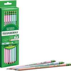 Ticonderoga Wood-Cased Pencils, No 2, Soft, Assorted Pastel, Pack Of 18 Pencils