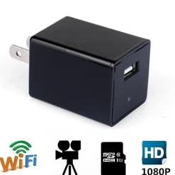 TJ Riley Indoor Home Security Camera, USB Plug, Black