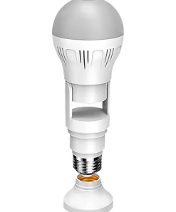 TJ Riley Indoor Home Security Camera, Light Bulb, White