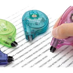 Tombow® Mono® Correction Tape In Retro Colors, Single Line, 394", Blueberry/Grape/Tangerine/Watermelon Applicators, Pack Of 4