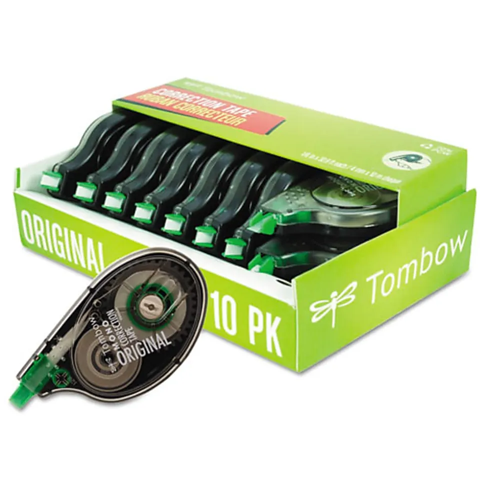 Tombow® Mono® Correction Tape, Mini, 1/6" x 32 4/5", 50% Recycled, White, Pack Of 10