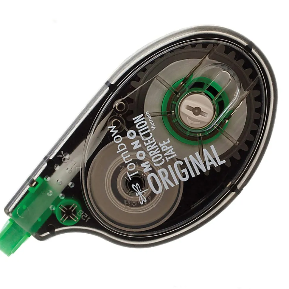 Tombow Original Mono Correction Tape - 0.16"x 32.81 ft - 1 Line(s) - White Tape - Ergonomic - Acid-free, Non-refillable - 12 / Box - White - 68627BX