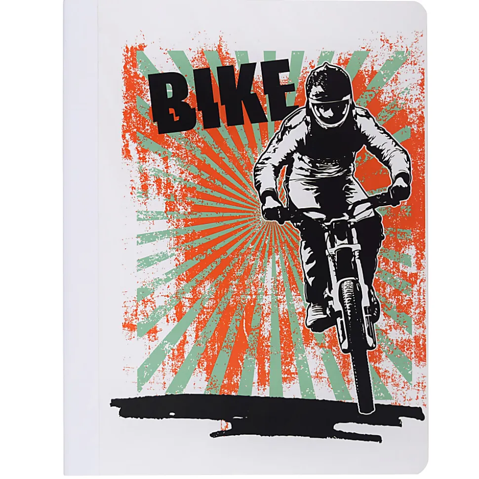 Top Flight Fashion Composition Book, 9-3/4" x 7-1/2", Wide Rule, 80 Sheets, Dirt Bike