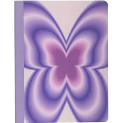 Top Flight Fashion Composition Book, 9-3/4" x 7-1/2", Wide Rule, 80 Sheets, Purple Butterfly