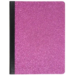 Top Flight Fashion Composition Book, 9-3/4" x 7-1/2", Wide Rule, 80 Sheets, Pink Glitter