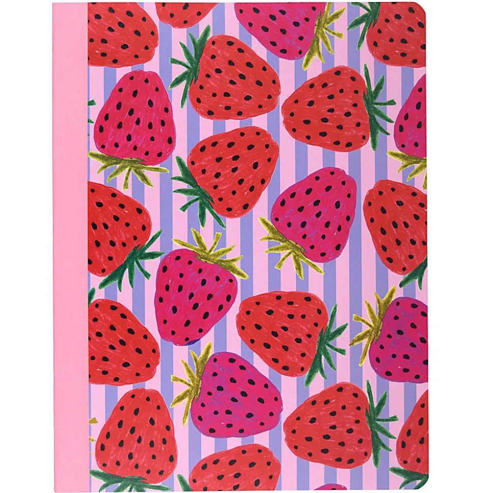 Top Flight Fashion Composition Book, 9-3/4" x 7-1/2", Wide Rule, 80 Sheets, Fruit Fashion