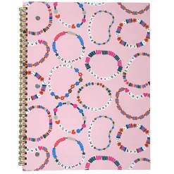 Top Flight Fashion 1-Subject Notebook, 8" x 10", 70 Sheets, Friendship Bracelets