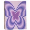 Top Flight Fashion 1-Subject Notebook, 8" x 10", 70 Sheets, Purple Butterfly