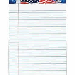 TOPS™ American Pride™ Writing Tablet, 8 1/2" x 11 3/4", 16 Lb, Legal Rule, White, 50 Sheets Per Pad, Pack Of 12 Pads