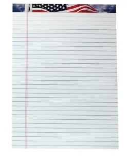 TOPS™ American Pride™ Writing Tablet, 8 1/2" x 11 3/4", 16 Lb, Legal Rule, White, 50 Sheets Per Pad, Pack Of 12 Pads