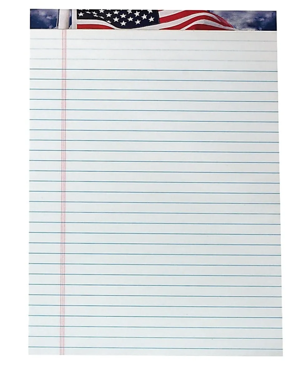 TOPS™ American Pride™ Writing Tablet, 8 1/2" x 11 3/4", 16 Lb, Legal Rule, White, 50 Sheets Per Pad, Pack Of 12 Pads