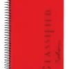 TOPS® Classified™ Colors Business Notebook, 5 1/2" x 8 1/2", 1 Subject, Narrow Ruled, 100 Sheets, Ruby Red Cover