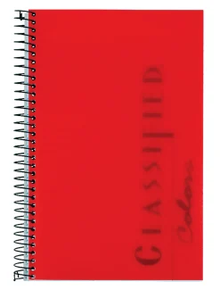 TOPS® Classified™ Colors Business Notebook, 5 1/2" x 8 1/2", 1 Subject, Narrow Ruled, 100 Sheets, Ruby Red Cover