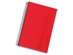 TOPS® Classified™ Colors Business Notebook, 5 1/2" x 8 1/2", 1 Subject, Narrow Ruled, 100 Sheets, Ruby Red Cover