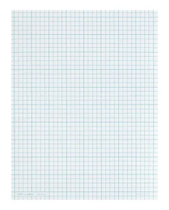 TOPS™ Cross Section Pad, 8 1/2" x 11", Quadrille Rule, 50 Sheets, White Paper/Blue Ink