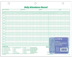 TOPS® Daily Attendance Record, 8 1/2" x 11", Pack Of 50