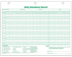 TOPS® Daily Attendance Record, 8 1/2" x 11", Pack Of 50