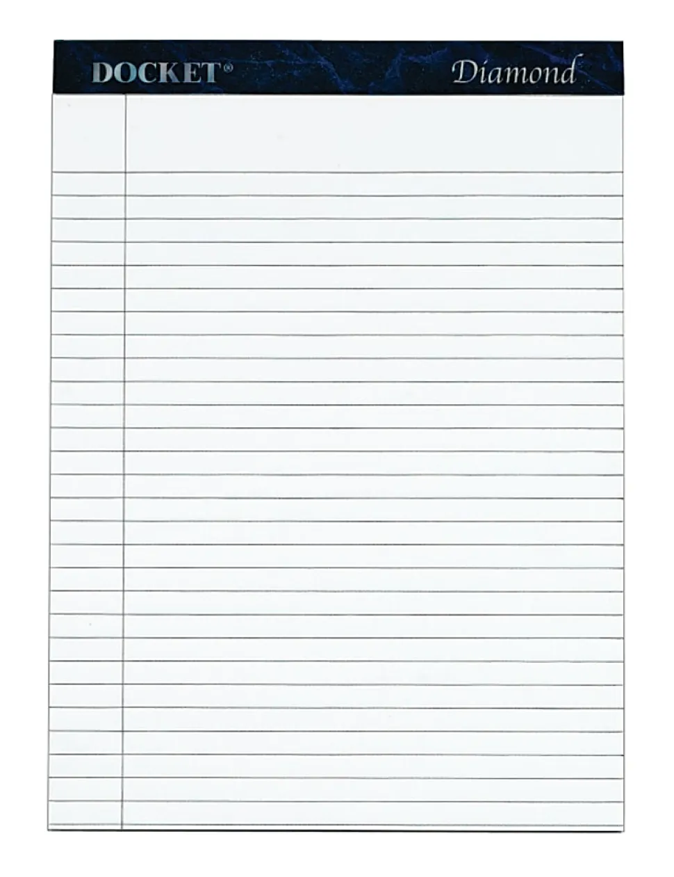 TOPS™ Docket™ Diamond Premium 100% Recycled Legal Pad, 8 1/2" x 11 3/4", Legal Ruled, 50 Sheets, White, Pack Of 2 Pads