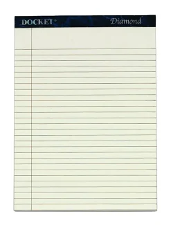 TOPS® Docket® Diamond 100% Recycled Writing Pads, 8 1/2" x 11", Legal Ruled, 50 Sheets, Ivory, Pack Of 2 Pads