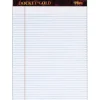 TOPS™ Docket™ Gold Perforated Writing Pads, 8 1/2" x 11 3/4", Narrow Ruled, 50 Sheets, White, Pack Of 6 Pads