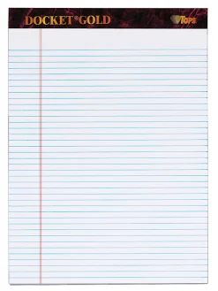 TOPS™ Docket™ Gold Perforated Writing Pads, 8 1/2