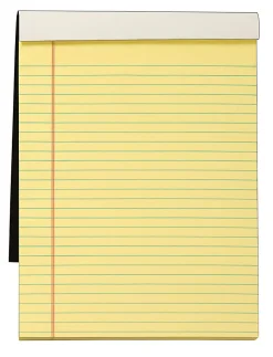 TOPS⢠Docket Gold⢠Premium Writing Pad, 8 1/2" x 11 3/4", Legal Ruled, 70 Sheets, Canary