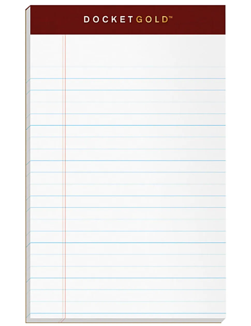 TOPS™ Docket Gold™ Premium Writing Pad, 5" x 8", Legal Ruled, 50 Sheets, White