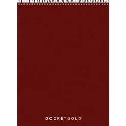 TOPS® Docket® Gold Wirebound Writing Pad, 8 1/2" x 11 3/4", Legal Ruled, 70 Sheets, White