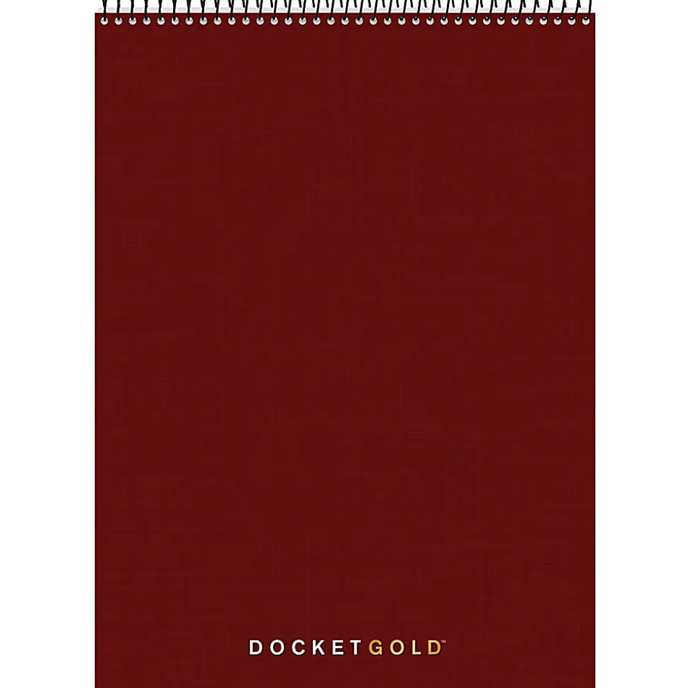 TOPS® Docket® Gold Wirebound Writing Pad, 8 1/2" x 11 3/4", Legal Ruled, 70 Sheets, White