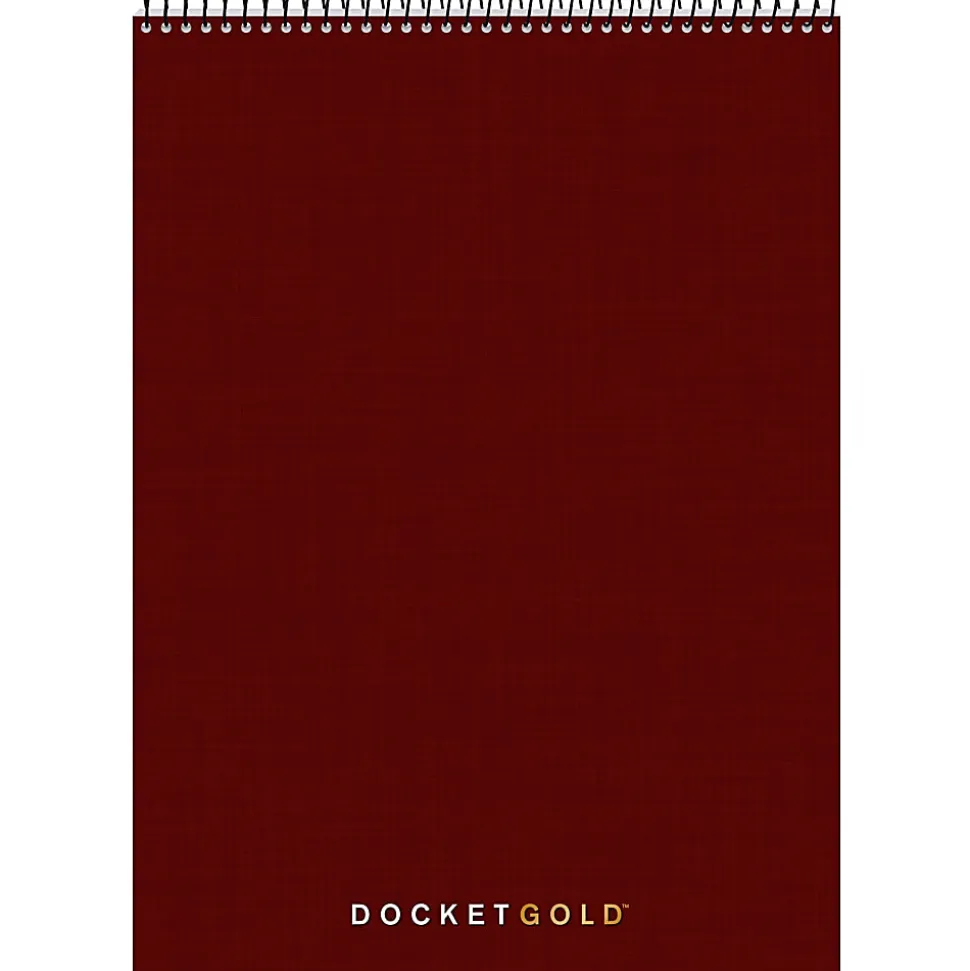TOPS® Docket® Gold Wirebound Writing Pad, 8 1/2" x 11 3/4", Legal Ruled, 70 Sheets, White