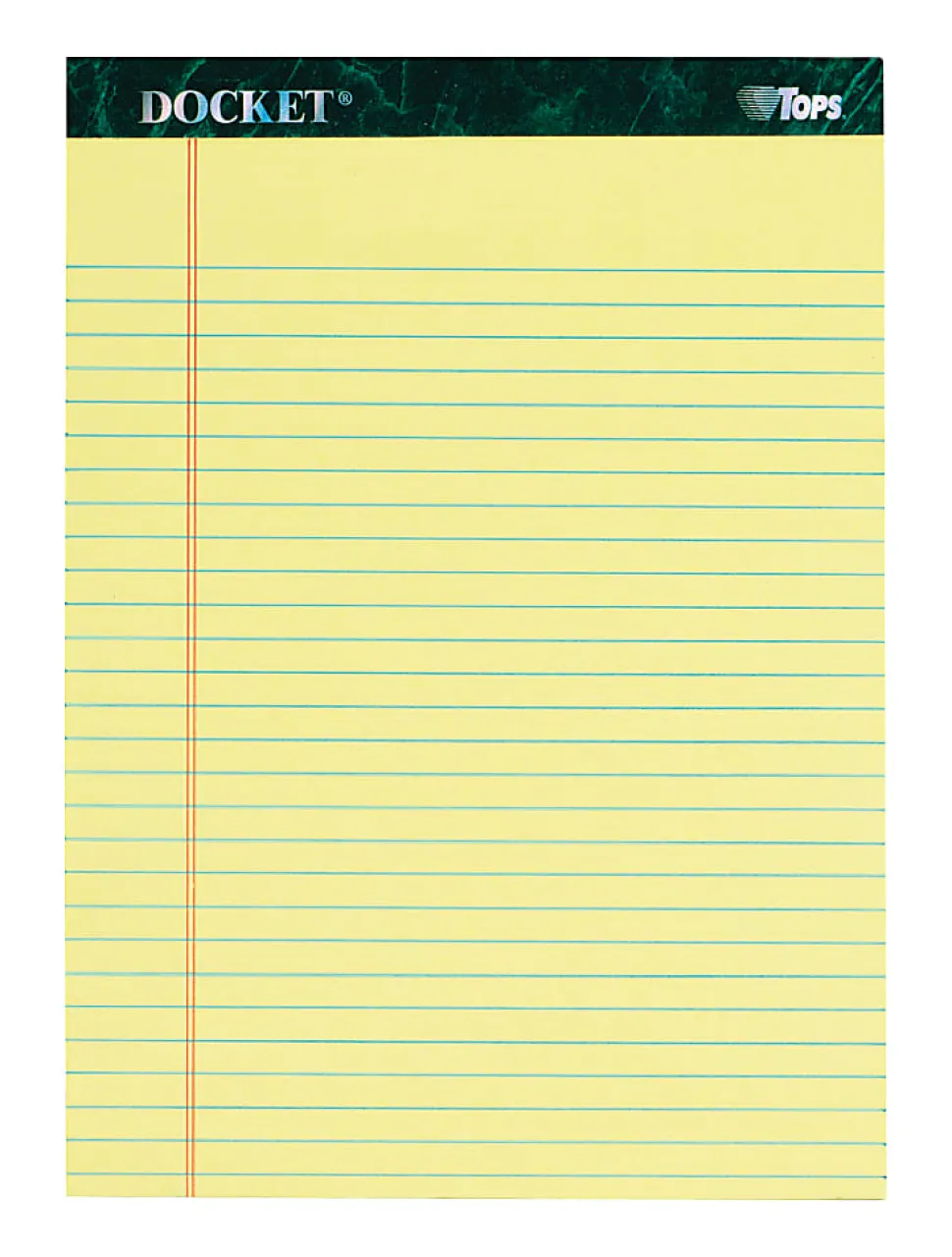 TOPS Docket Legal Rule Writing Pads - 50 Sheets - Double Stitched - 16 lb Basis Weight - 8 1/2"x11 3/4" Sheet Size - 63406