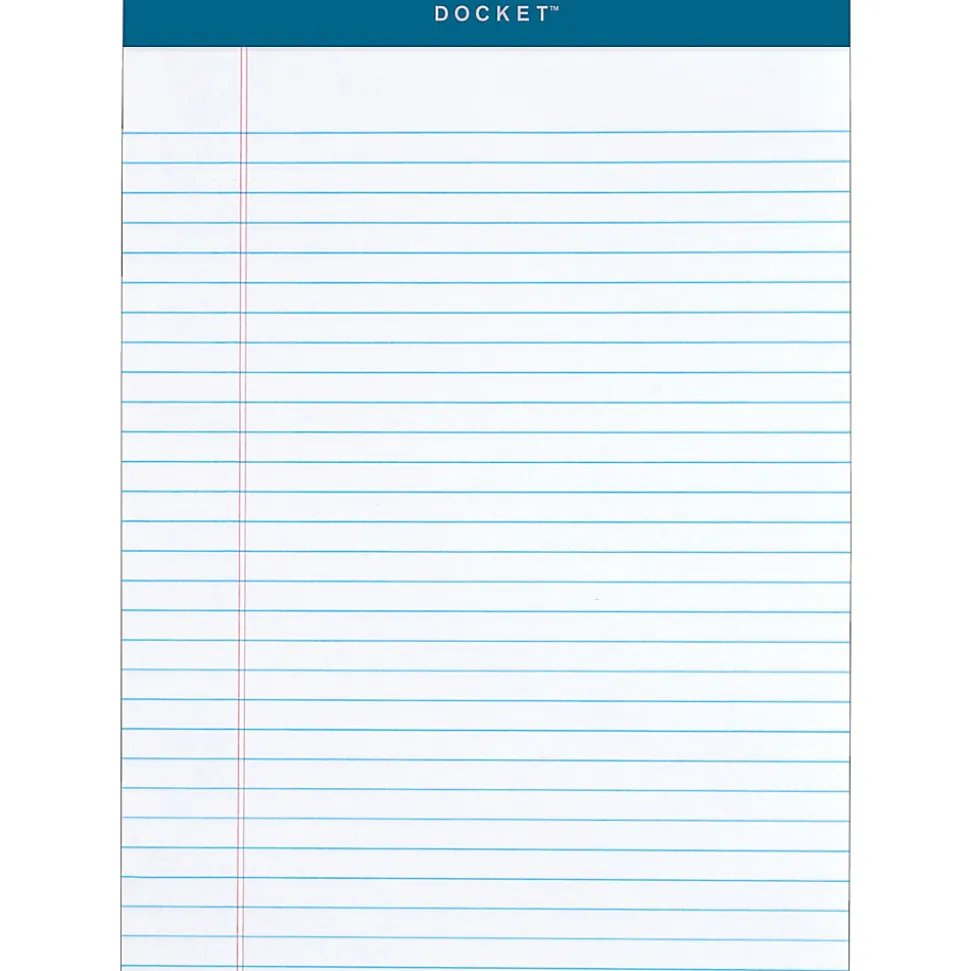 TOPS Docket Legal Rule Writing Pads - 50 Sheets - Double Stitched - 16 lb Basis Weight - 8 1/2"x11 3/4" Sheet Size - 63416